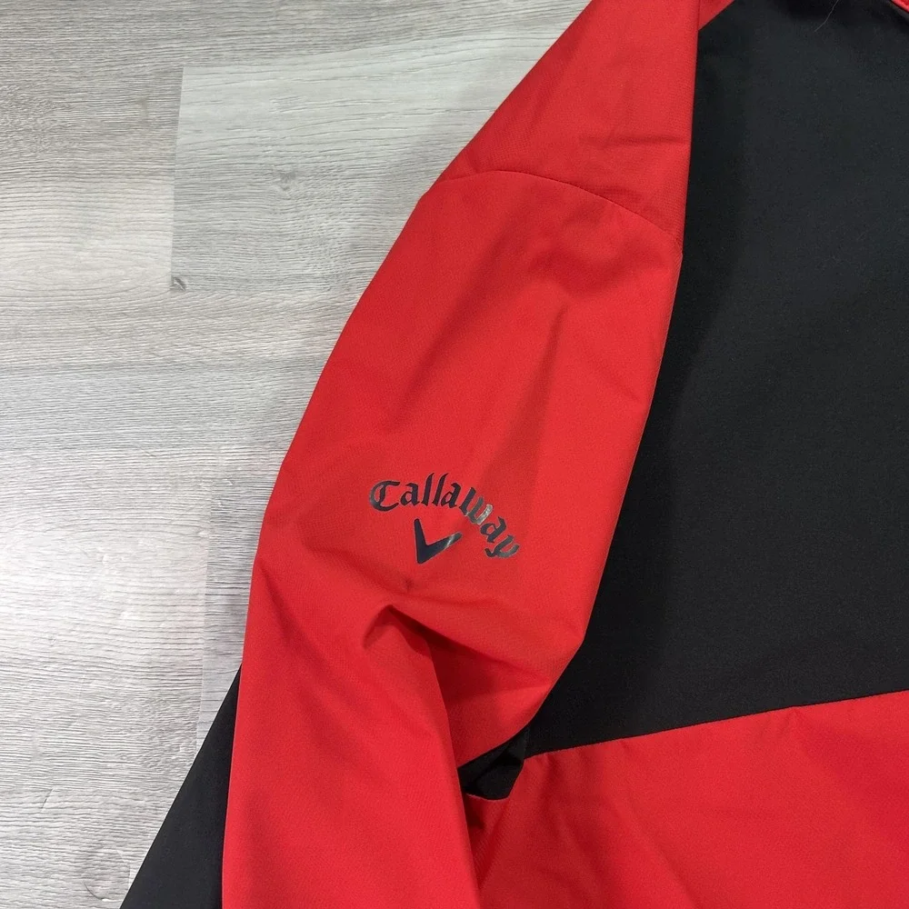 Callaway Weather Series Swing Tech Jacket Mens XL Red 1/4 Zip Golf Windbreaker